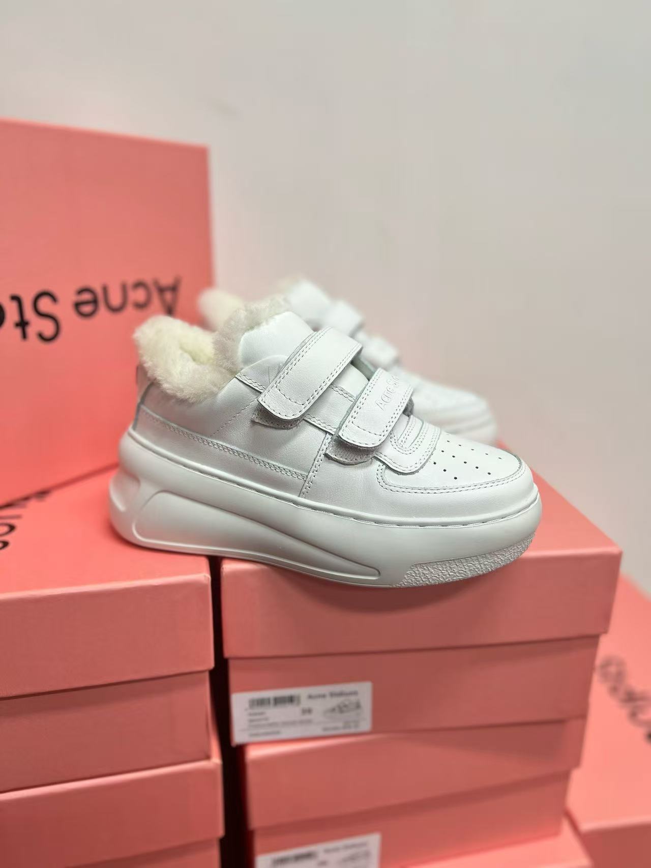 加绒款笑脸小白鞋休闲板鞋女鞋466-1加毛