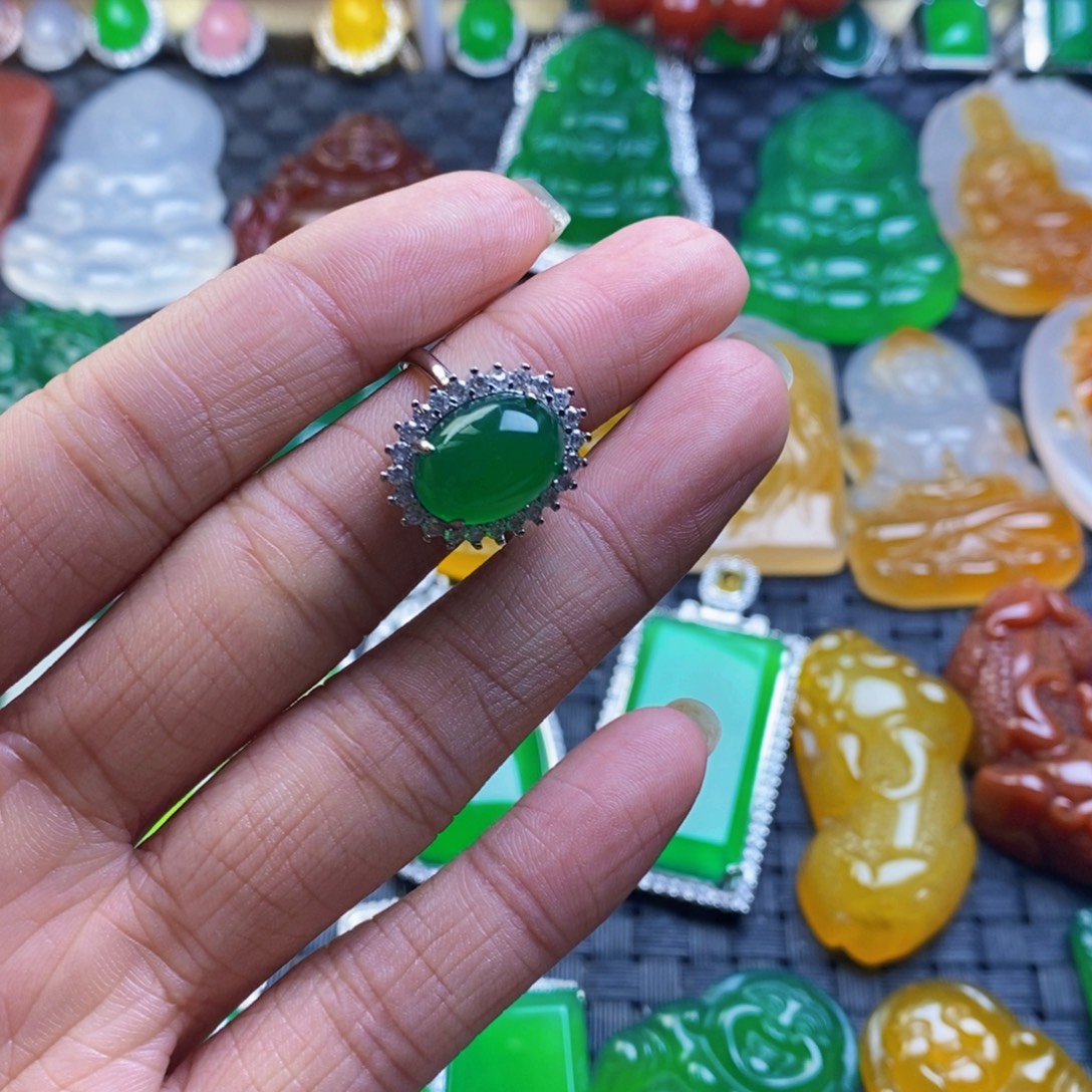 ****色玛瑙/玉髓合金戒指