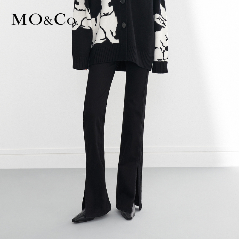 【千颂妮专享】MOCO秋冬开叉微喇裤牛仔裤MBC1JEN003