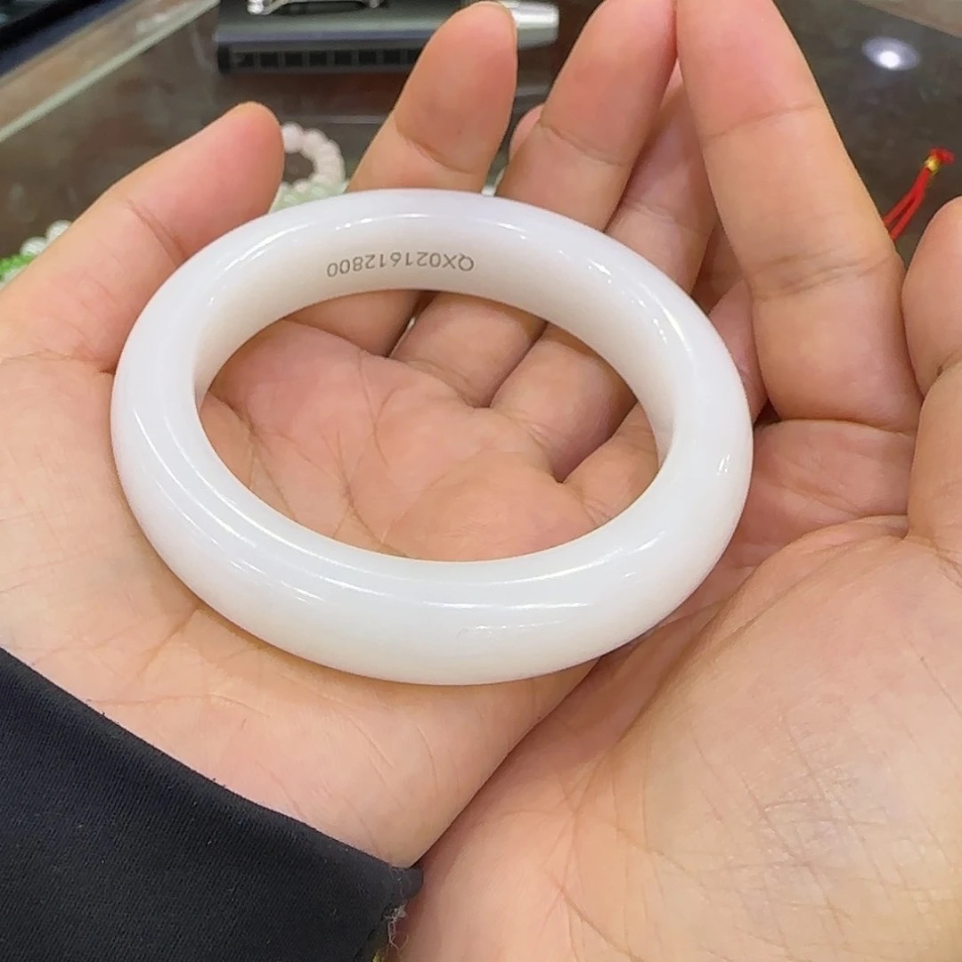 和田玉白玉俄料老料手镯