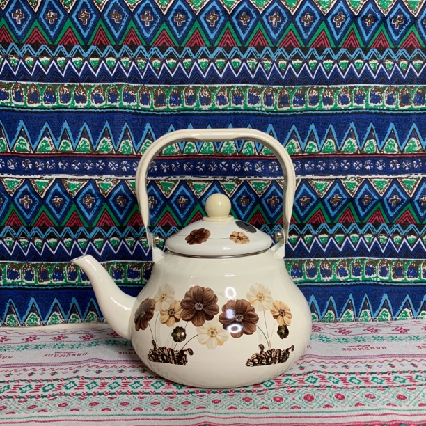 珐琅搪瓷复古欧式烧水壶泡茶壶2.0L升鸣笛款搪瓷叫壶
