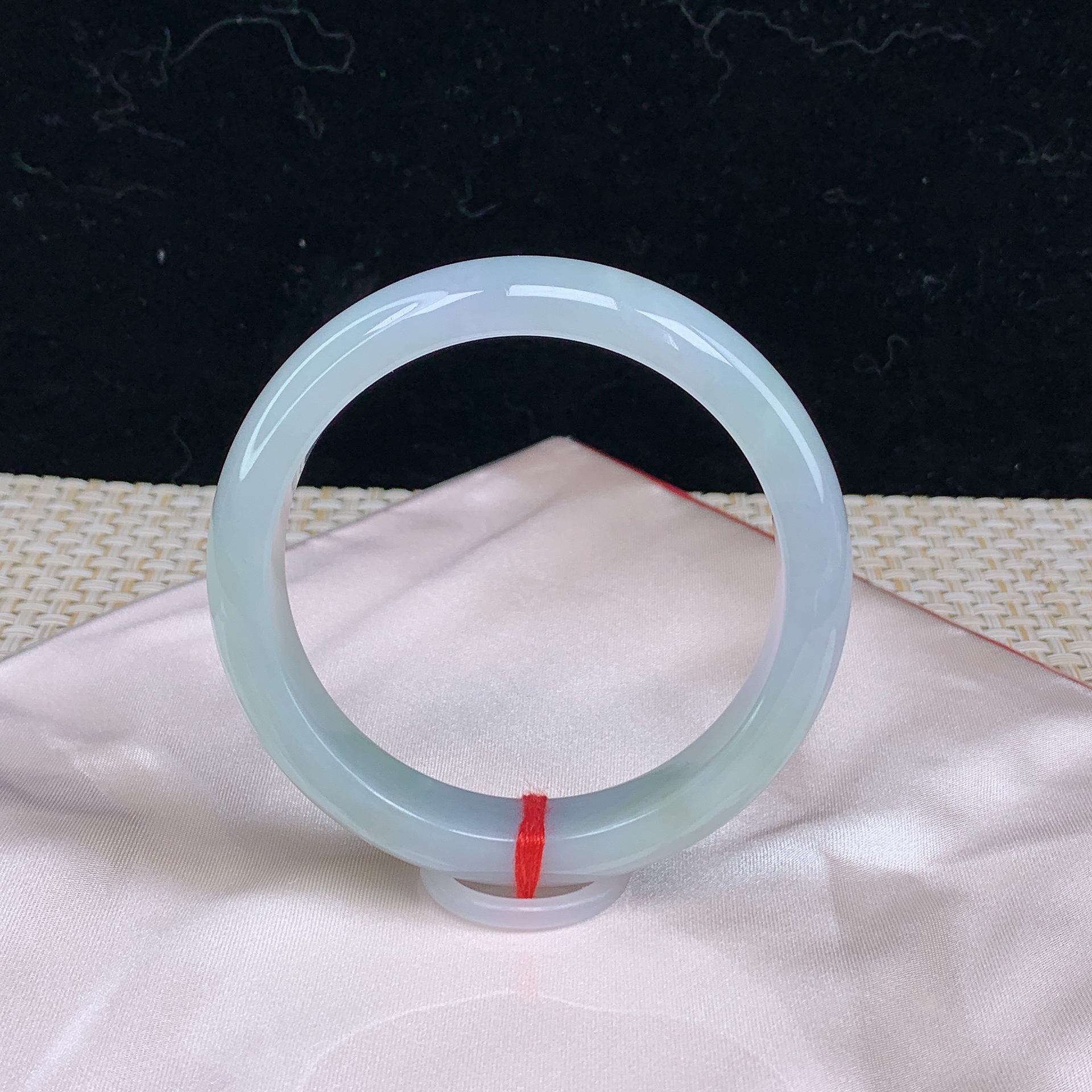 纯天然A货级翡翠手镯60-61圈糯化浅紫女士时尚妈妈镯平安镯