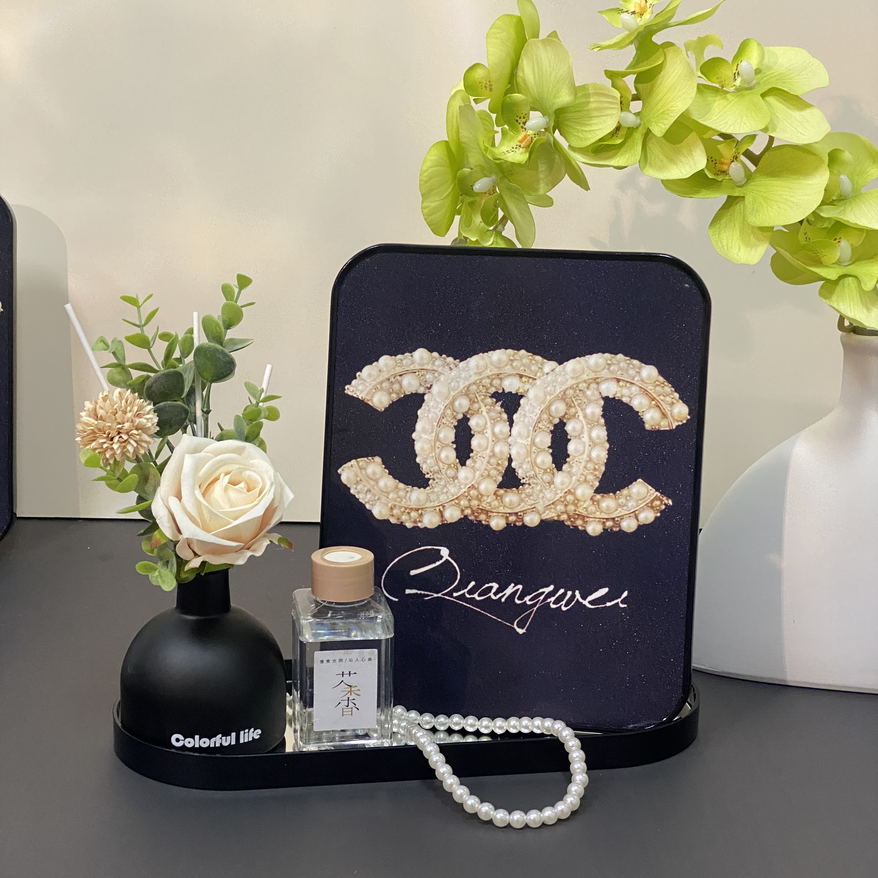 组合款三件套香薰桌面摆台电视柜酒柜轻奢ins风现代装饰客厅摆件