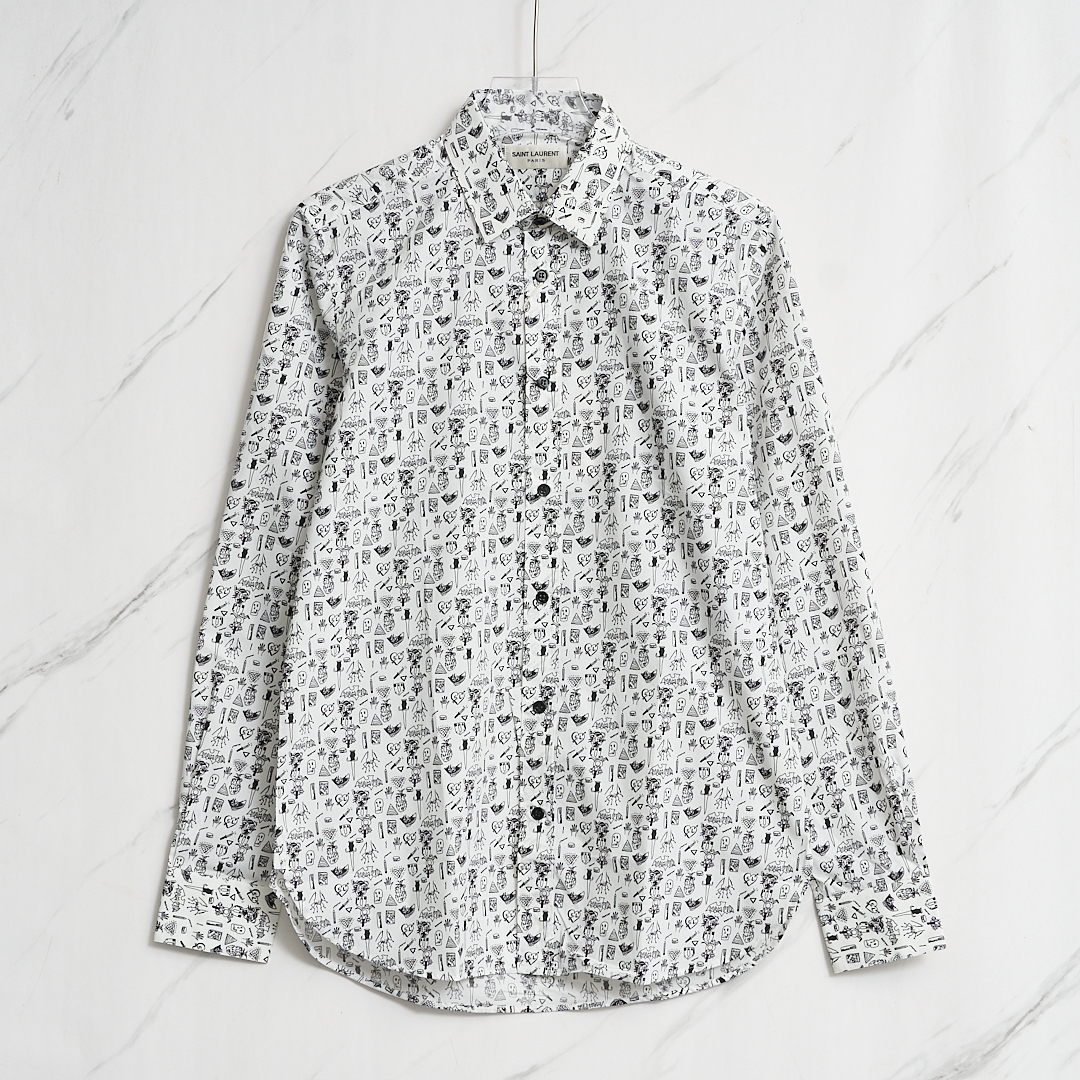 Saint Laurent男士图案满印衬衫/YZ301070
