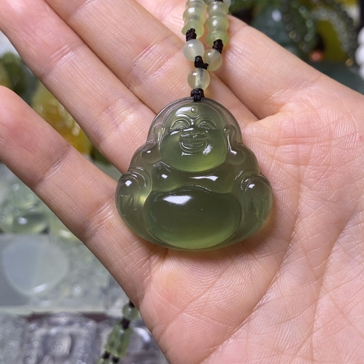 岫玉岫玉挂件未镶嵌风**淡