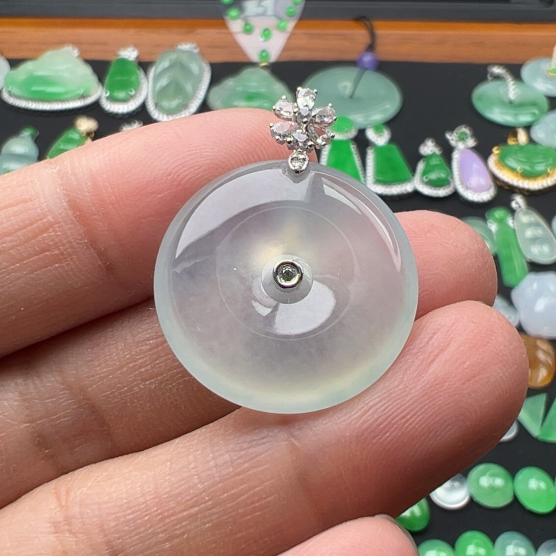 翡翠颈饰18K金镶嵌扣29