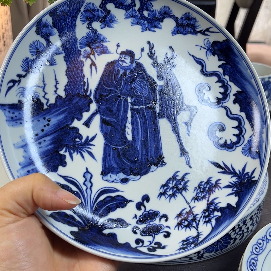 朝岚夕霞仿至正元青花重工壶承原矿釉烧制全手绘