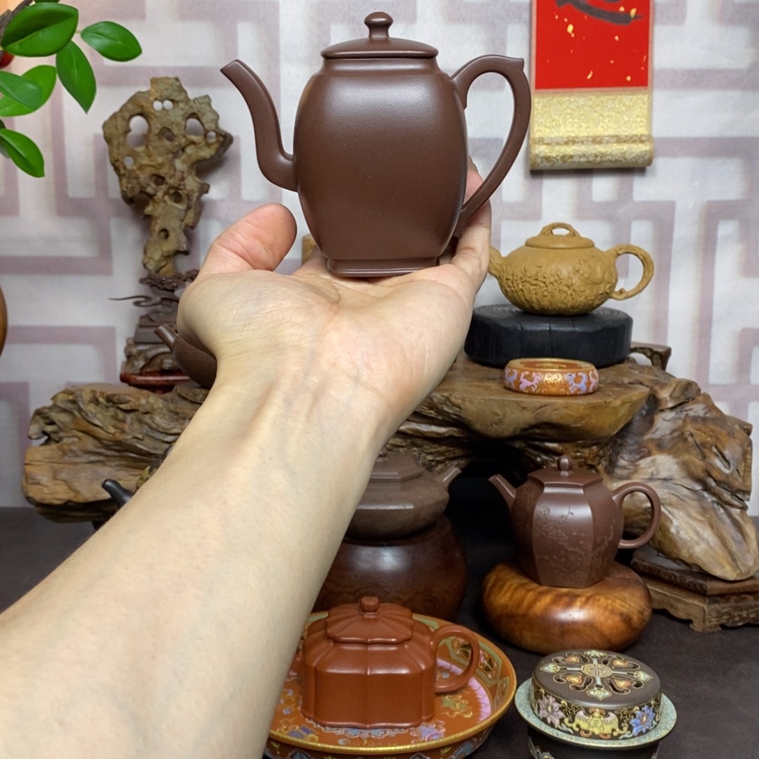 紫砂茶壶紫砂茶具老紫泥四方高宫灯