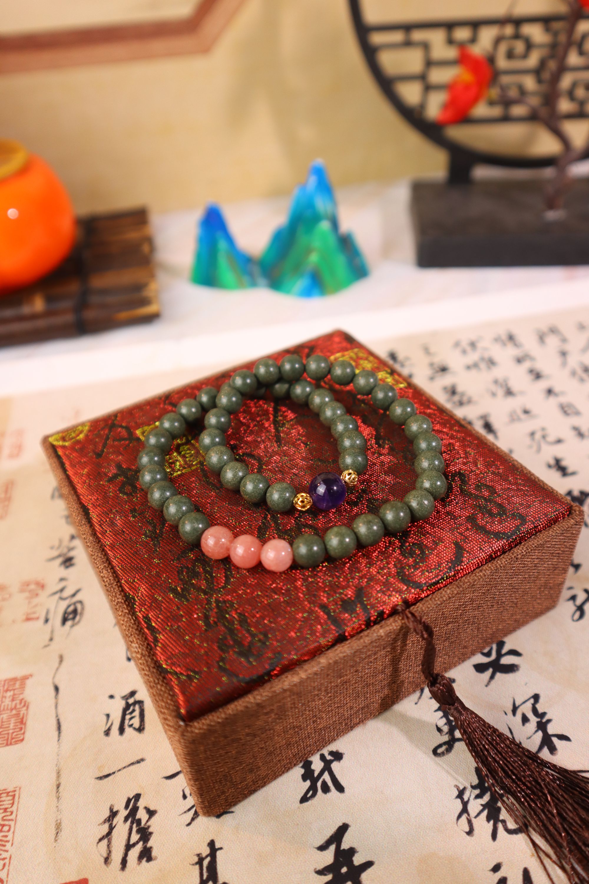 [烬余香】碧溪 天然草本 手工非遗合香珠手串 0.8cm双圈 