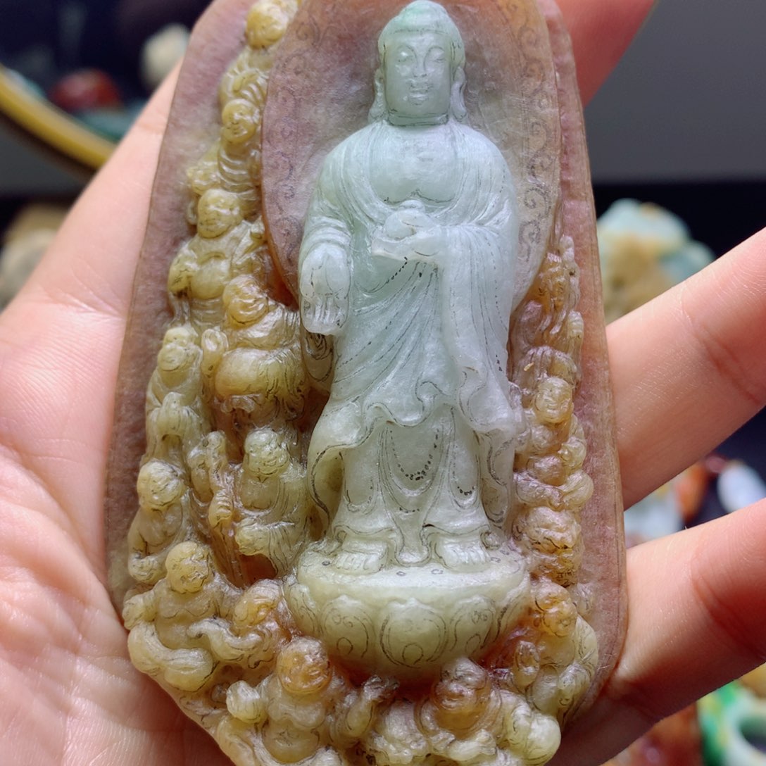 笑***孕定制翡翠未镶嵌翡翠