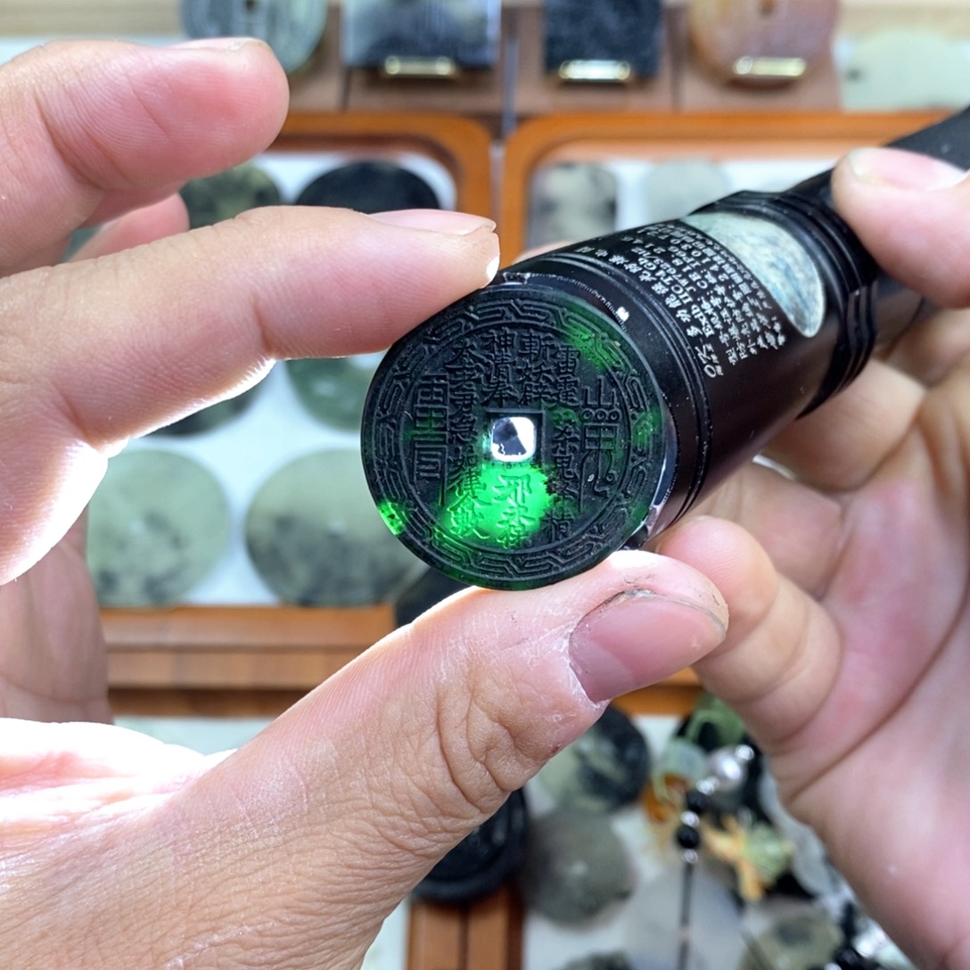 岫玉未镶嵌颈饰直径3.0岫玉山鬼花钱