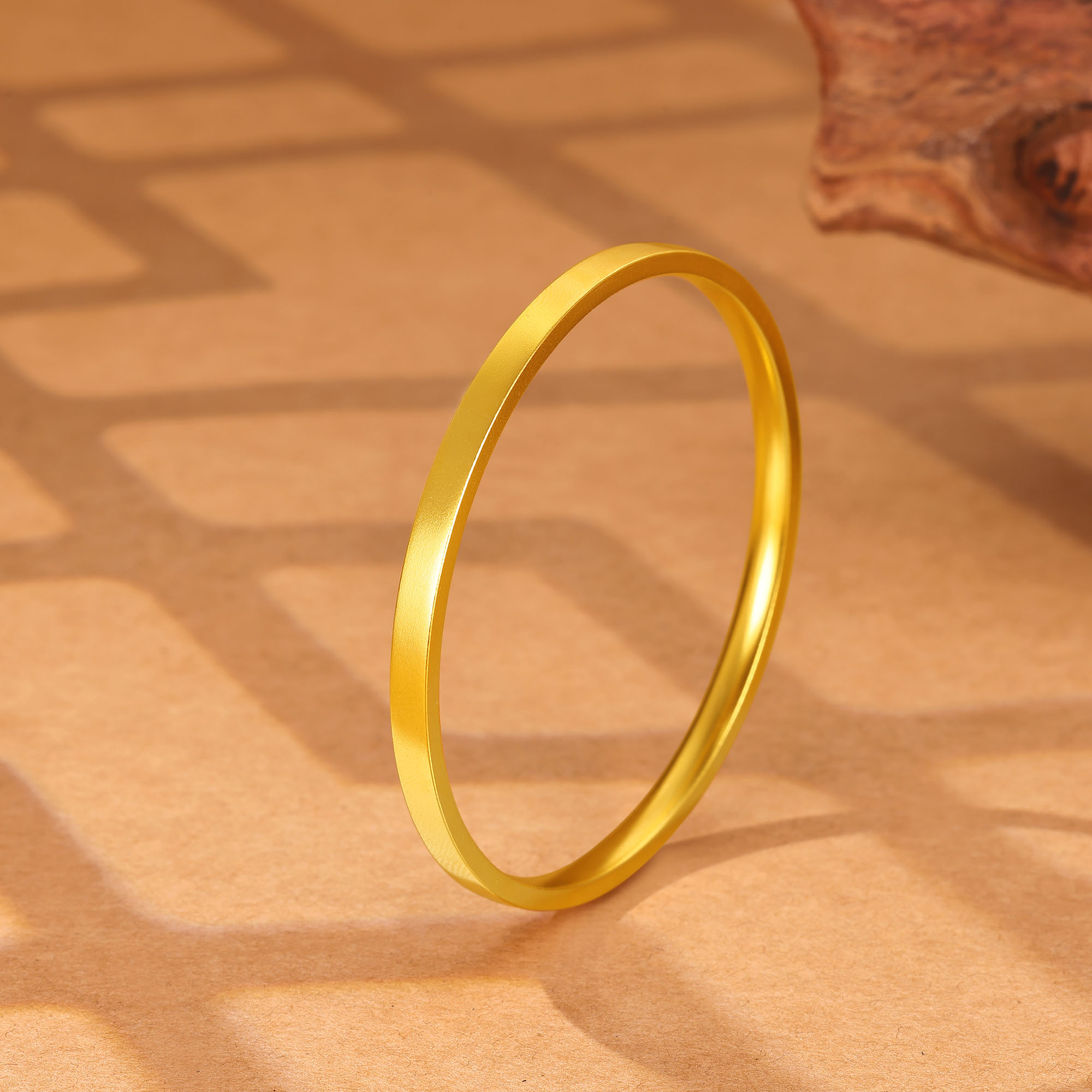 12期免息【中国黄金】足金古法金筷纳福方镯传承百搭黄金手镯