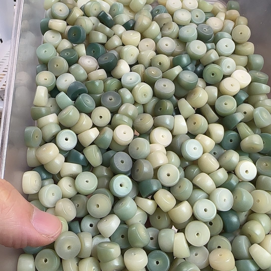 手串菩提根/象牙果微瑕疵卡11-12果绿大肠530颗