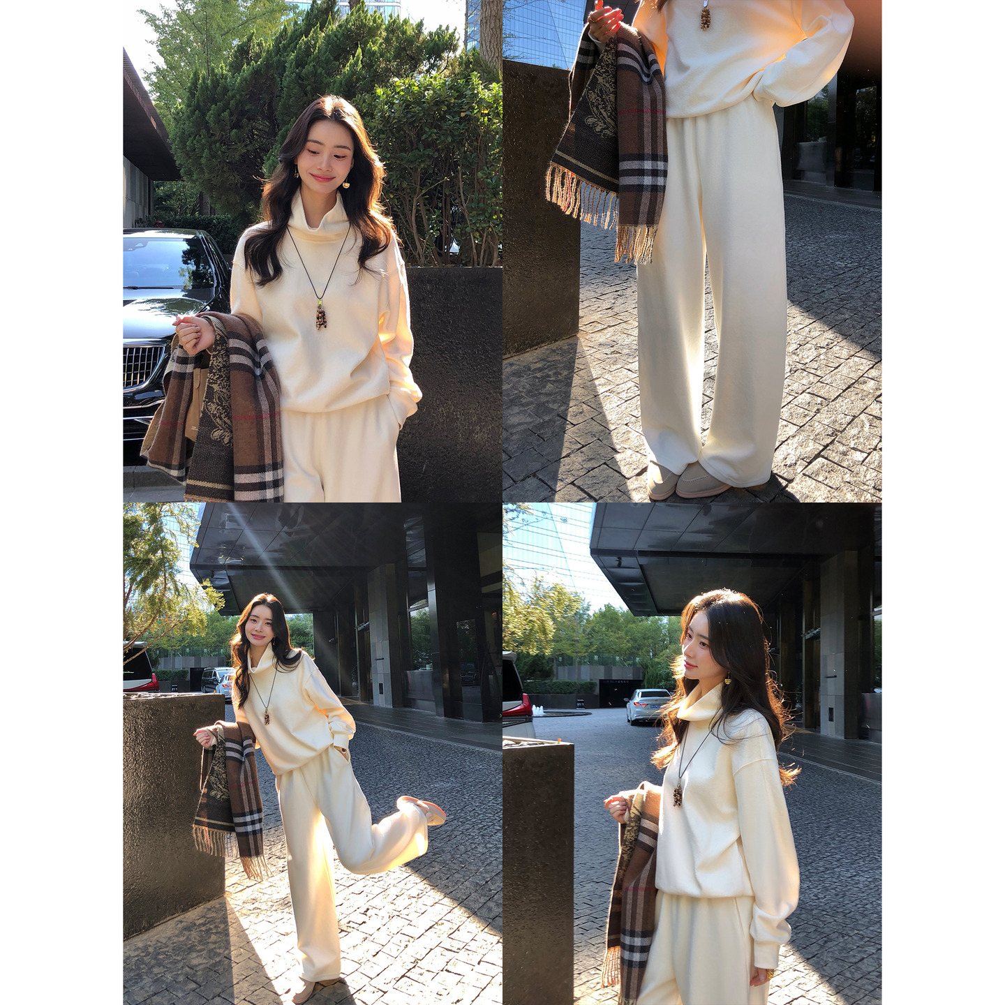 pusumede 随心配丨宽松休闲套装女半高领套头卫衣/休闲裤/半身裙