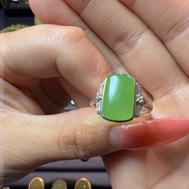 和田玉（碧玉）颈饰银S925镶嵌