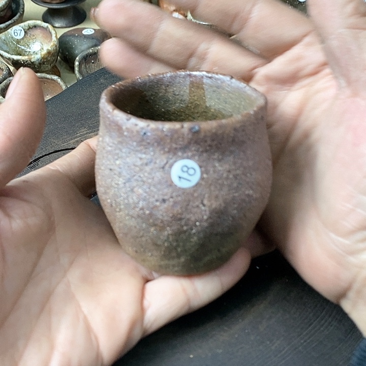 杯手工粗陶、柴烧茶器