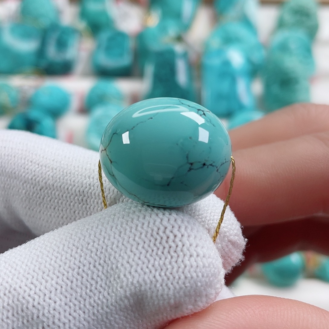 绿松石车挂未镶嵌直径17.3