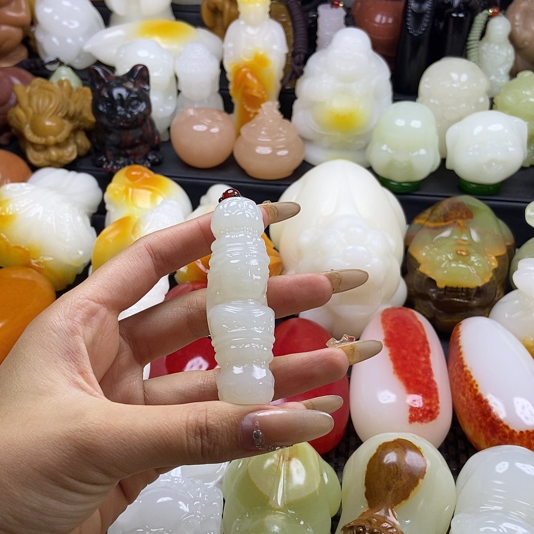 无花朵原石雕刻把件