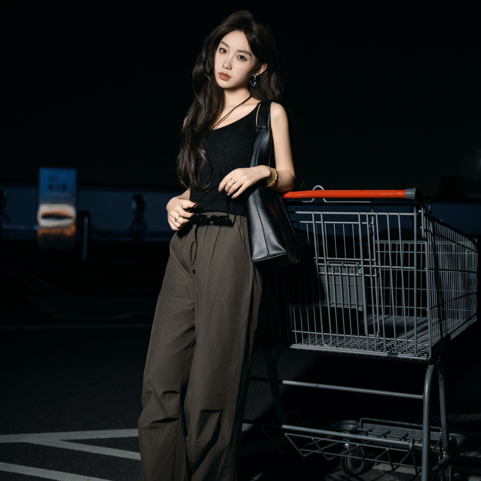 依诗黎【云朵小熊】夏季阔腿宽松高腰工装休闲裤小众YM8A8533