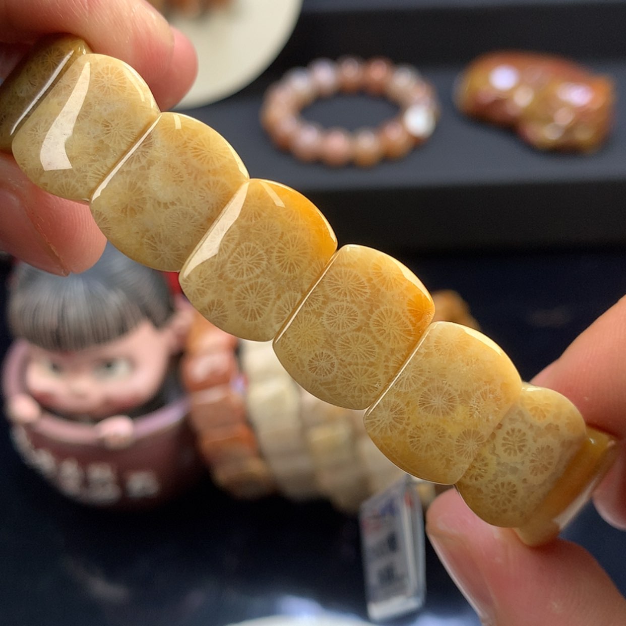 【闪购商品】硅化珊瑚（珊瑚玉）未镶嵌颈饰13号蕾丝