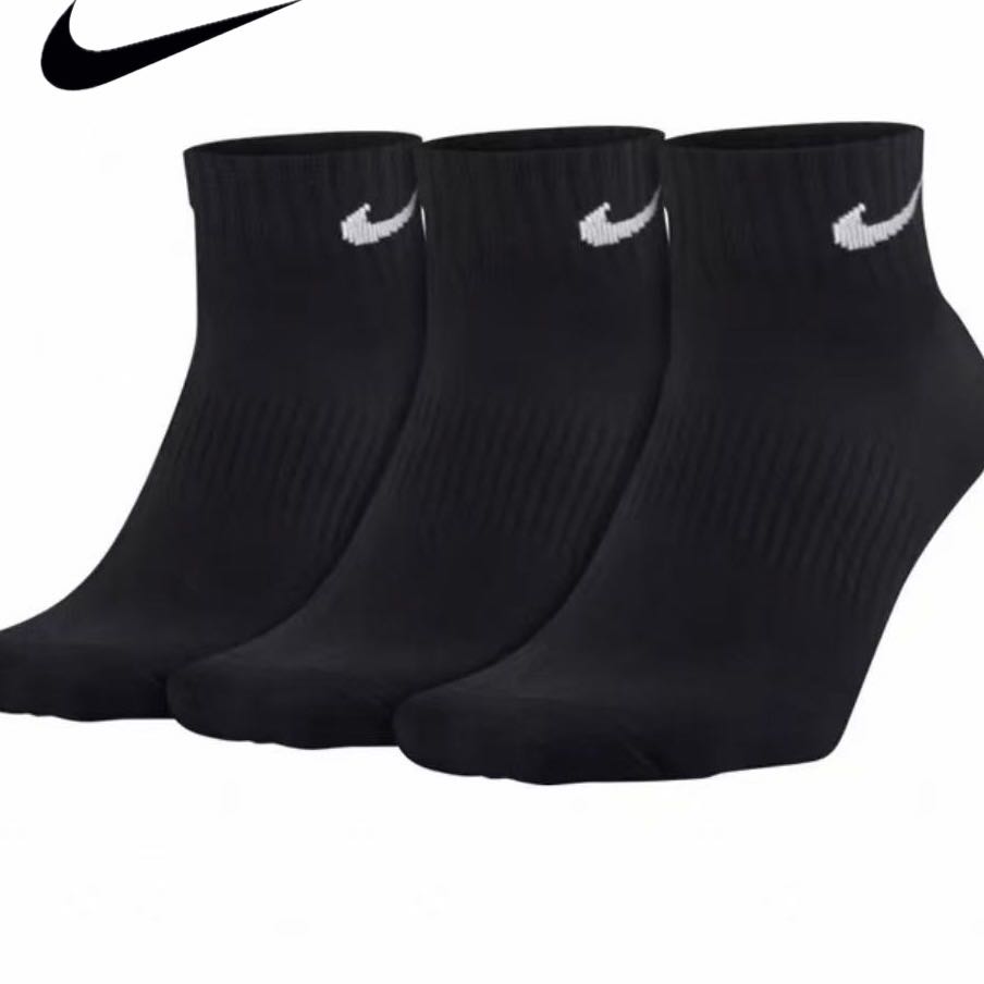 NIKE/耐克纯色舒适短款训练多组装短袜 男女同款 3双装毛巾底