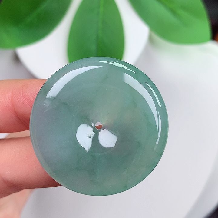 颈饰未镶嵌翡翠平安扣 33.3x5.9mm