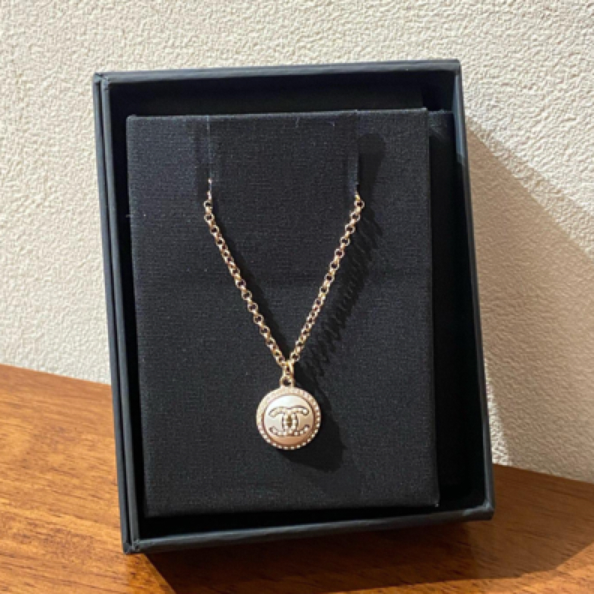 99新 Chanel/香奈儿 20K白色双C珍珠钻边项链