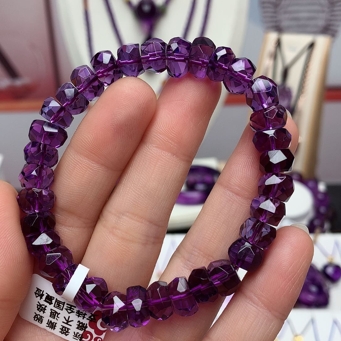 紫晶切面款手串未镶嵌美**~
