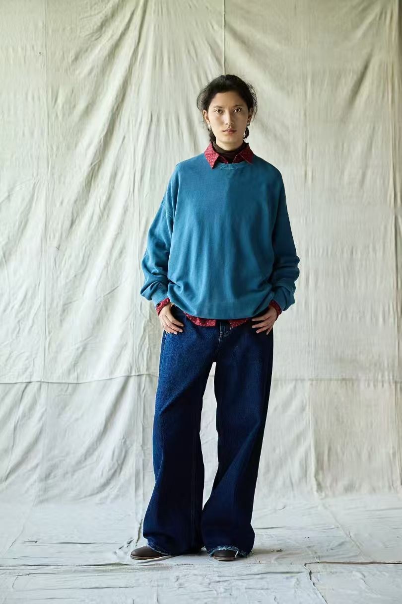 左岸迷香纯棉牛仔裤3018文艺复古宽松休闲直筒裤百搭