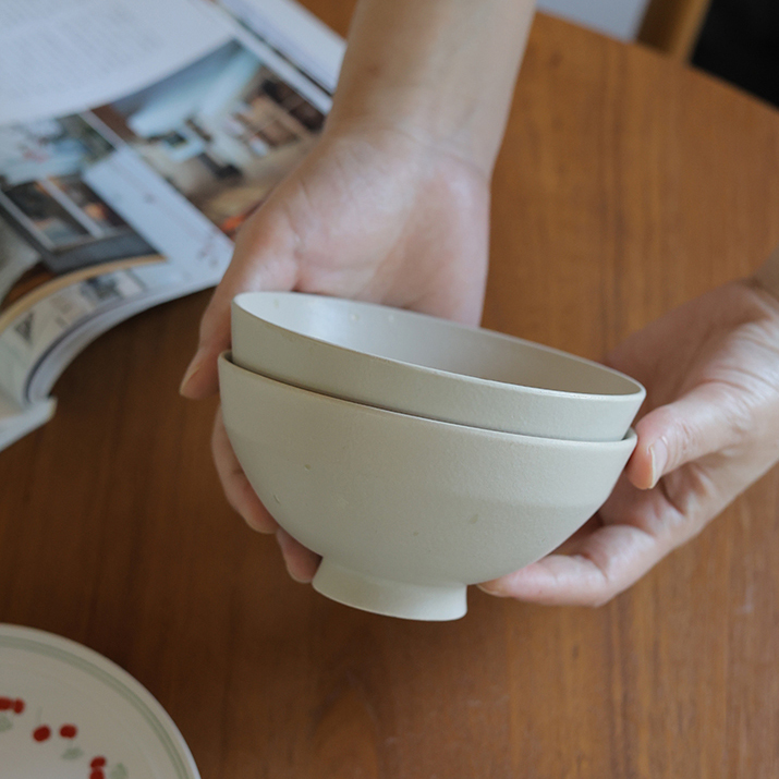 【瑕疵】Camus say 5英寸米色雾面饭碗2只装 12.8×6.5cm 360ml