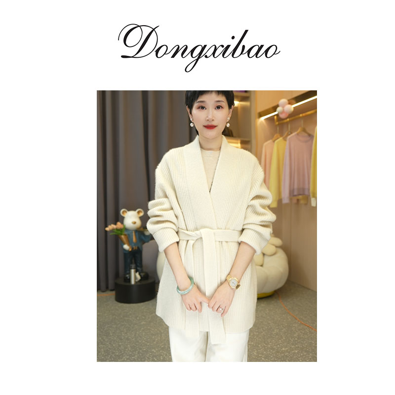 【扛把子】加厚羊绒腰带气质中款外套大衣