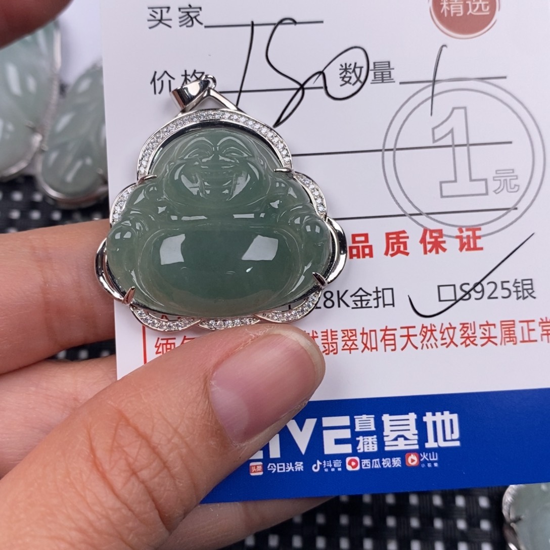 翡翠银S925镶嵌颈饰