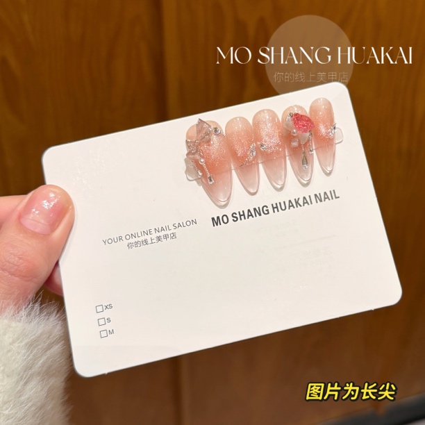  【流光花语】手捧花爱心堆钻少女蝴蝶结02121602纯手工穿戴甲