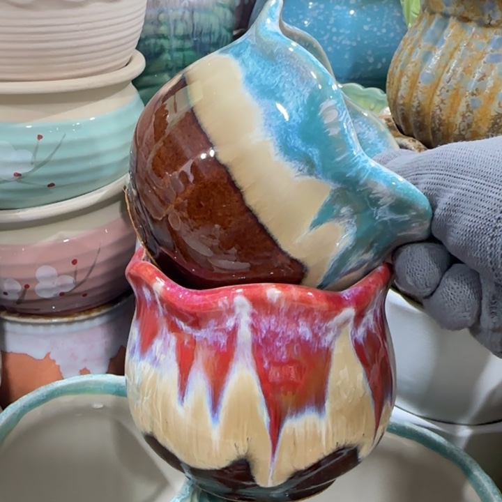 凑9米包邮，有孔，陶瓷花盆