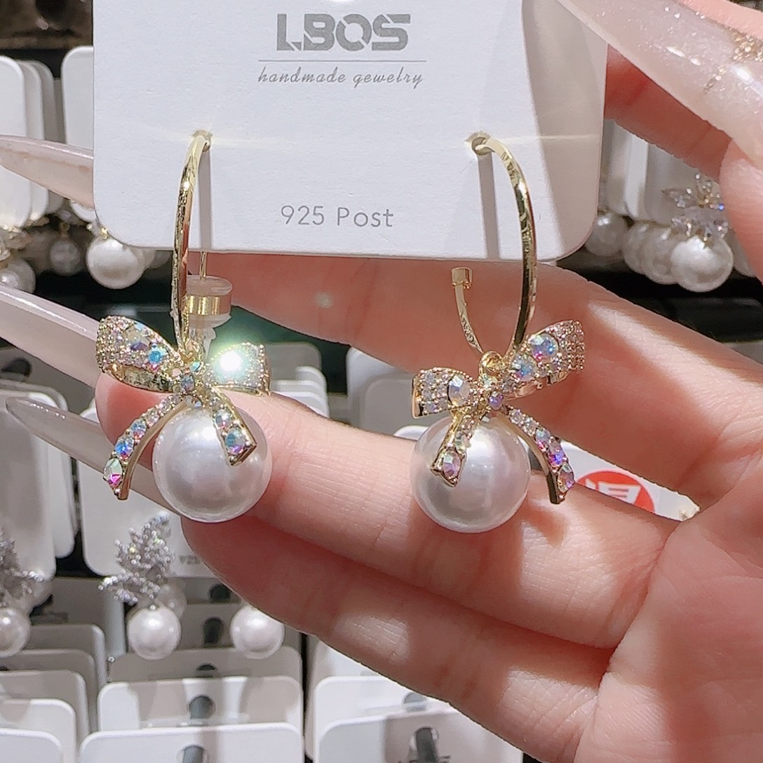 锆石铜合金925银耳环