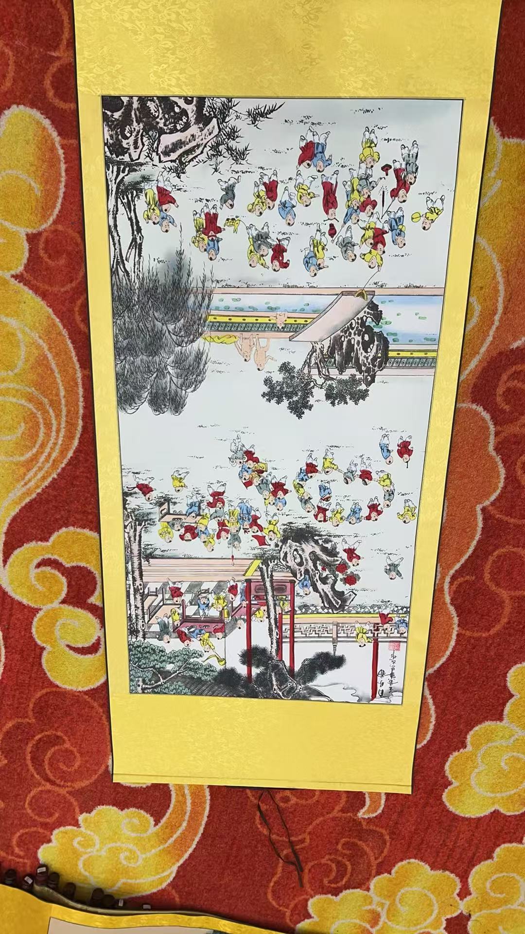 国画装饰挂画卷轴高档锦绫已装裱（四尺）