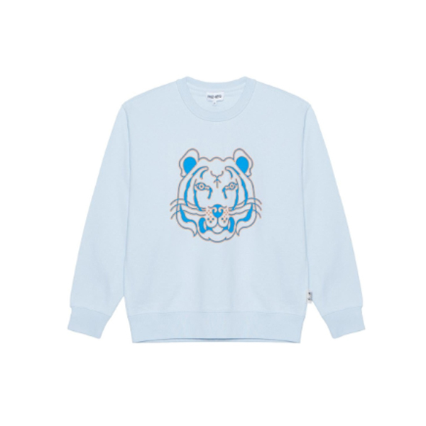KENZO/肯佐女款虎头长袖卫衣浅蓝色