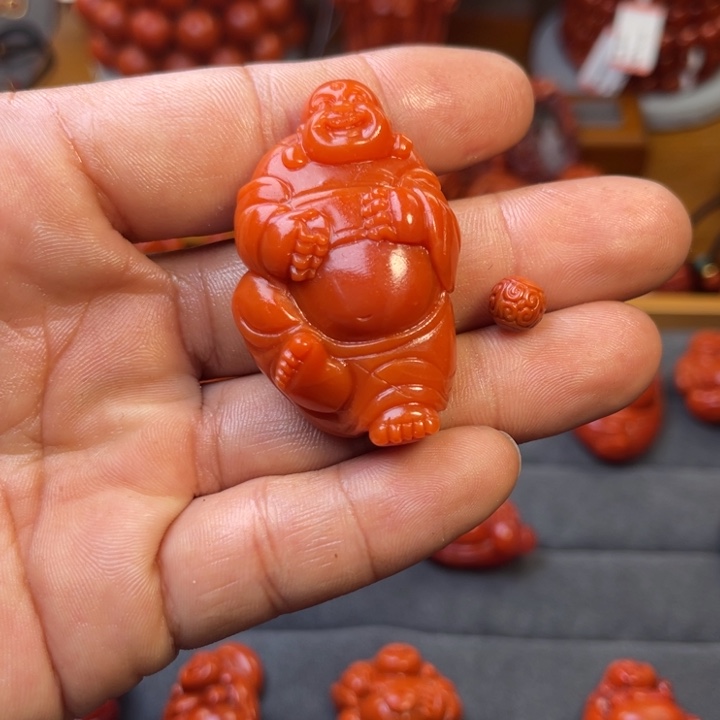 南红玛瑙未镶嵌川料精工佛公吊坠