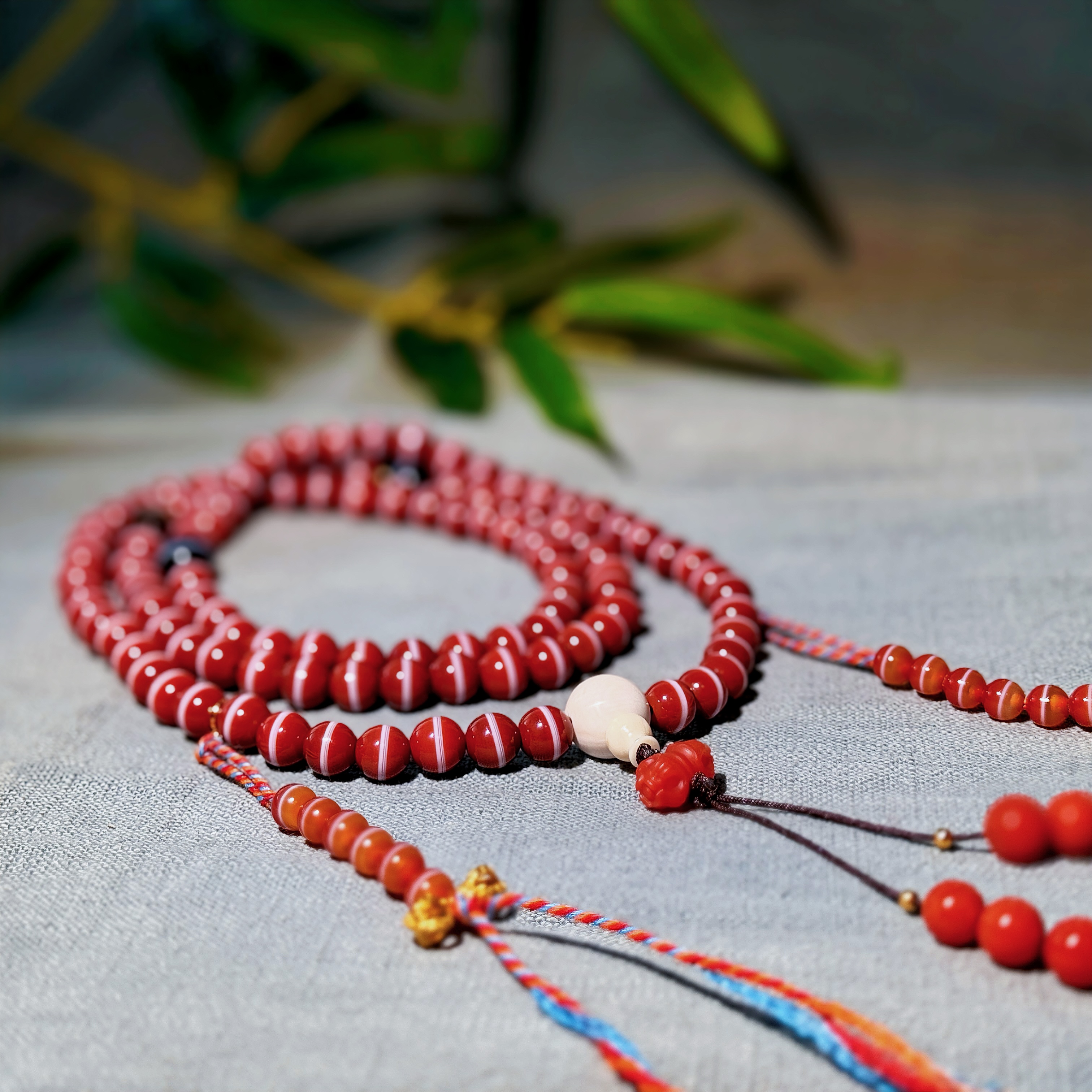 转过山 五月火活动红一线108项链(拉萨直发8mm）DU0250222504