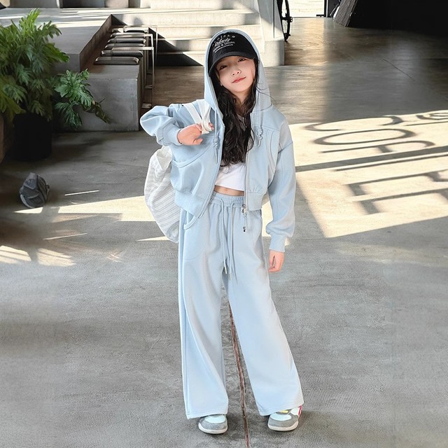 女童春装套装2025春秋新款儿童时髦洋气女大童开衫外套休闲两件套
