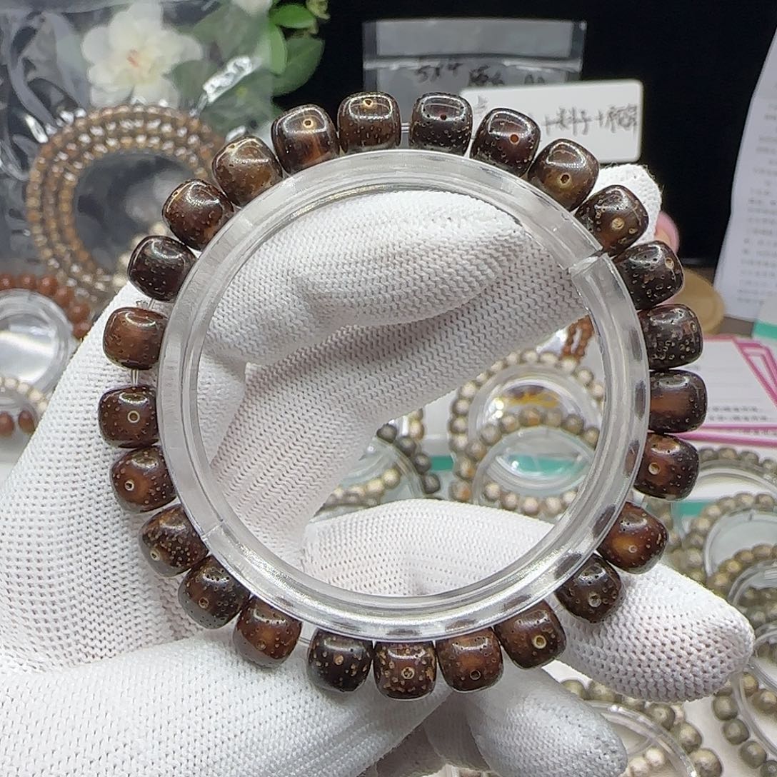 吊坠星月菩提17黑金玉化小细星