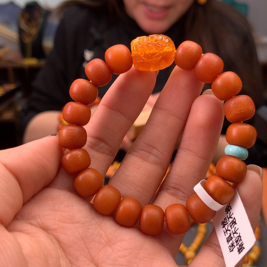 蜜蜡手串未镶嵌天然