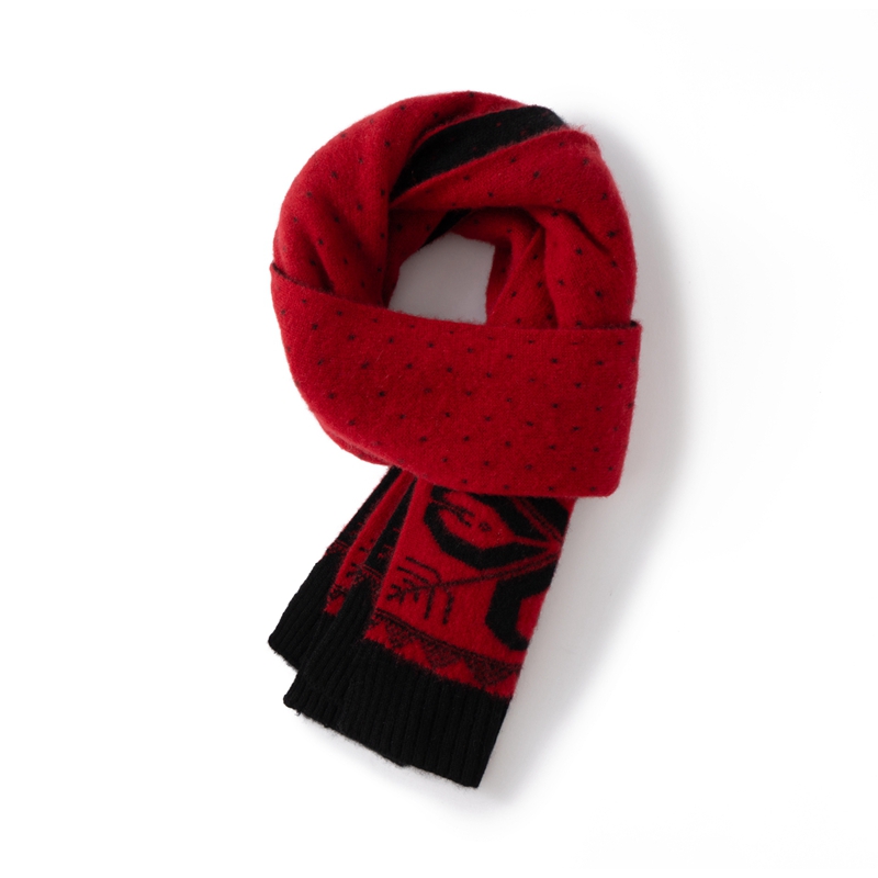 【100%山羊绒】2025年冬季时尚百搭休闲芝麻点提花围巾保暖舒适百搭