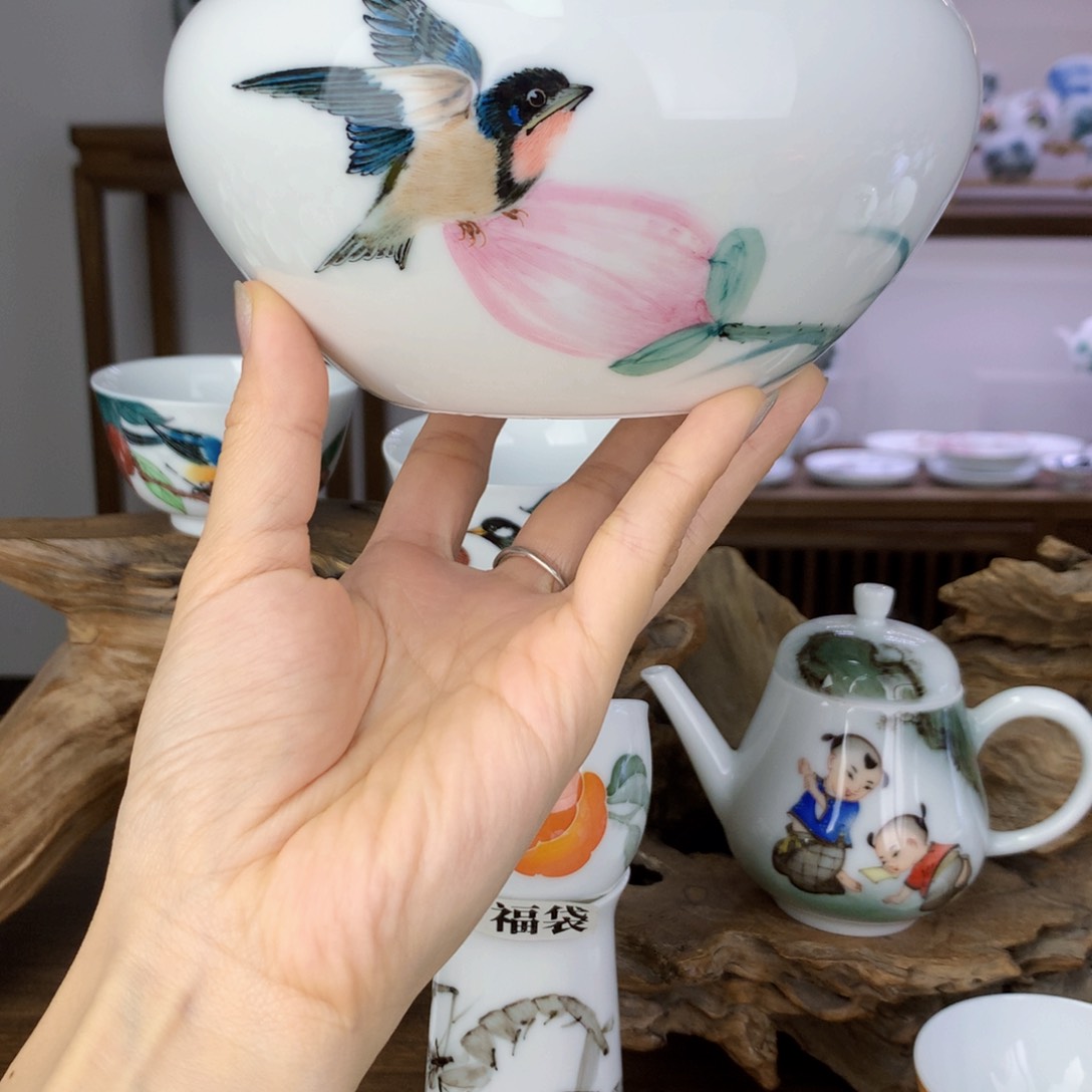 杯建水手绘釉下彩