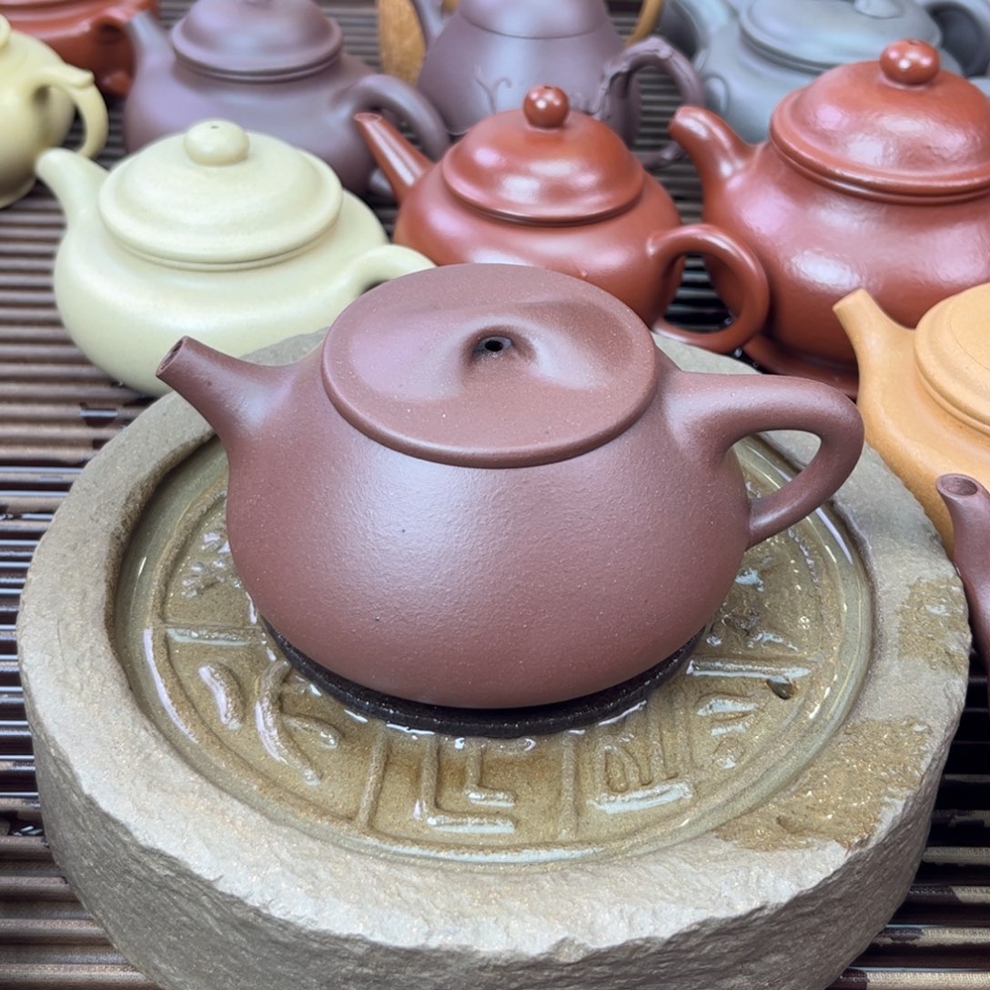 茶壶紫砂石瓢180c 完美品 紫泥