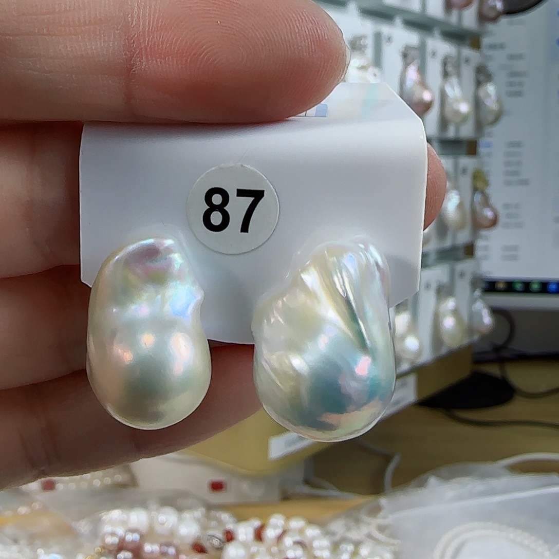 淡水珍珠耳钉（特价有瑕）银S925镶嵌