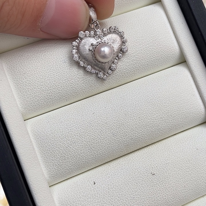 海水珍珠银S925镶嵌吊坠(不含链)