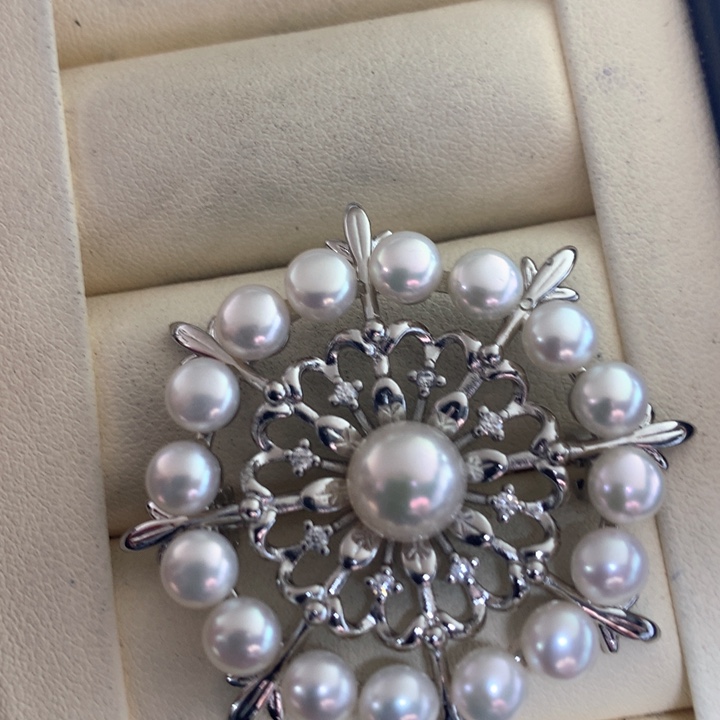 未镶嵌胸饰淡水珍珠