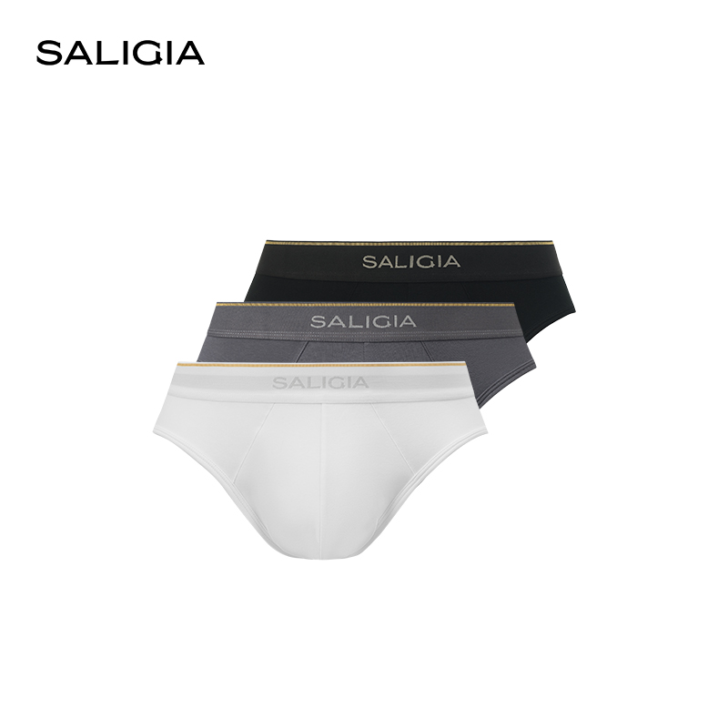 SALIGIA【3件装】希腊经典多立克柱纹莫代尔莱赛尔棉男士三角内裤