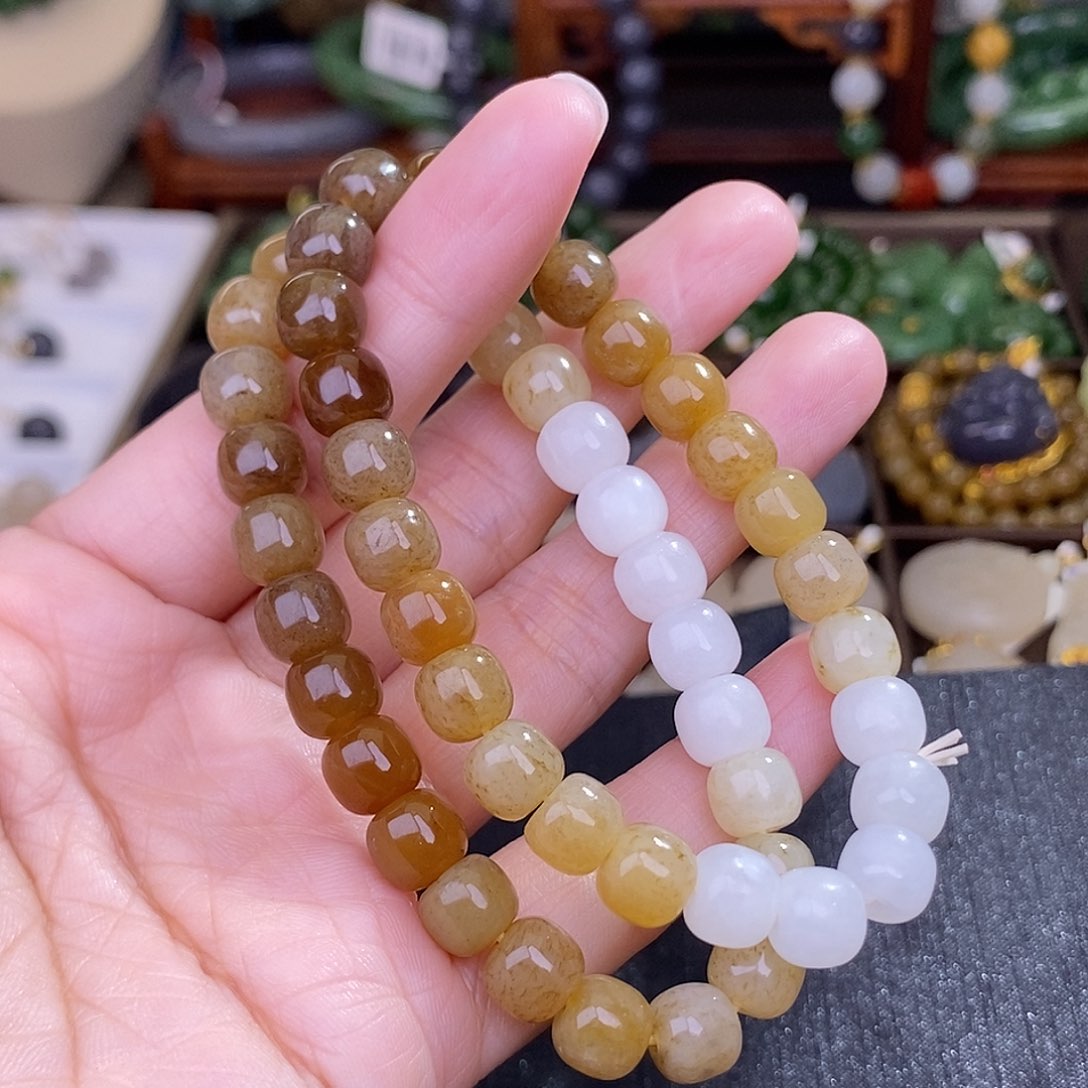 和田玉多样性发一糖料手链未镶嵌